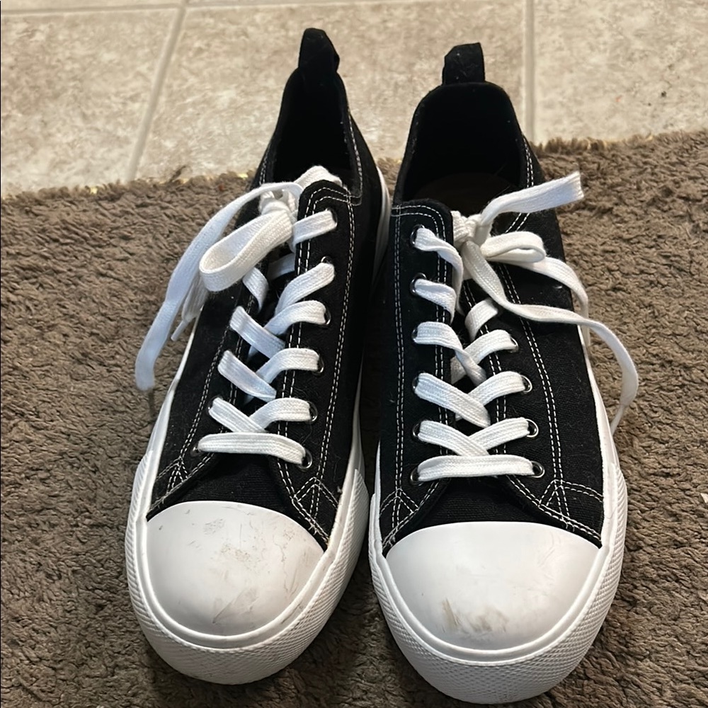 Black and White Canvas Sneakers